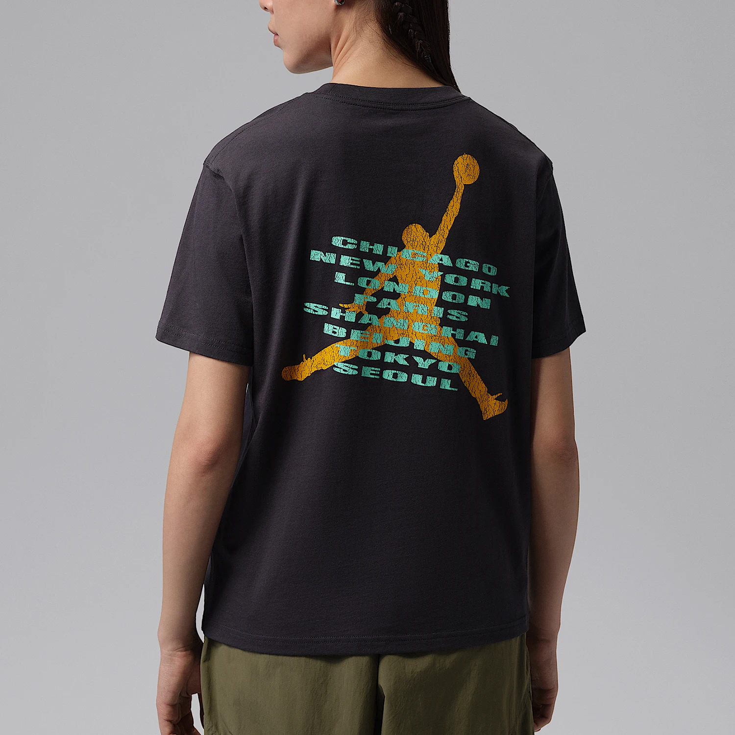 Nike genuine JORDAN women's fashionable printed retro lightweight short sleeved T-shirt IF0840-045