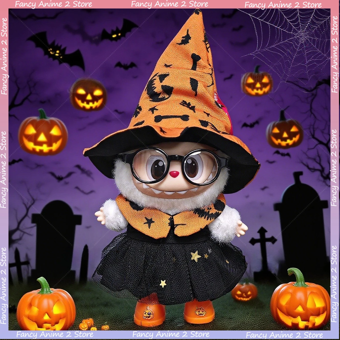 

Halloween Labubu Doll Clothes Outfit Hat Skirt Set Suitable for 17cm Labubu Plush Doll Clothing Fashion Doll Accessorie DIY Gift