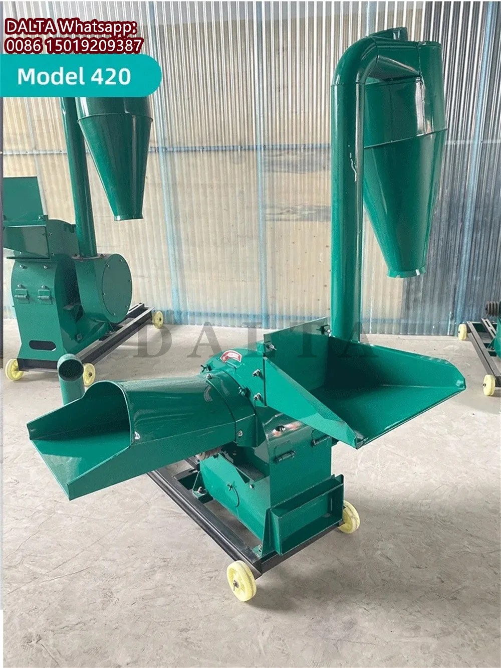 Double Inlet 11kw Corn Rice Husk Maize Grinding Machine Hammer Mill 500-1000KG/H Poultry Livestock Animal Feed Grinder Crusher