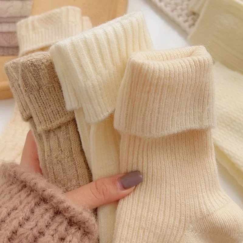 Thermal Wool Cashmere Long Sock for Women Homewear Sleeping Thicken Warm Crew Socks Women Socks Autumn Winter Calcetines Mujer