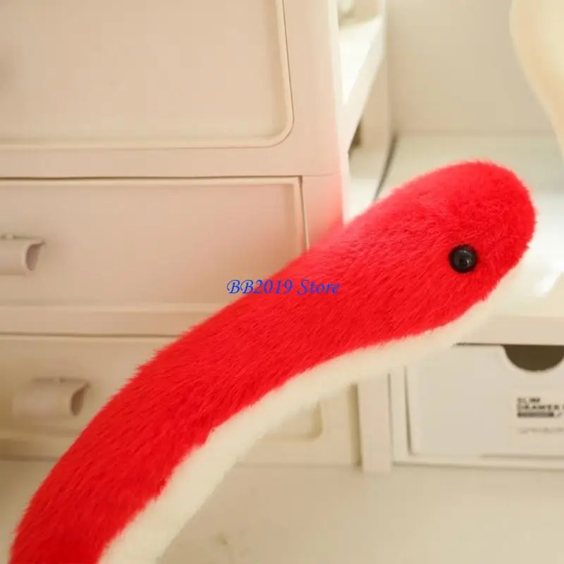 Q0KB لعبة ثعبان قطيفة قابلة للوضع دمى ثعبان محشوة لاحتفالات السنة الصينية الجديدة المهرجان الصيني زخرفة تقليدية 2025 #3