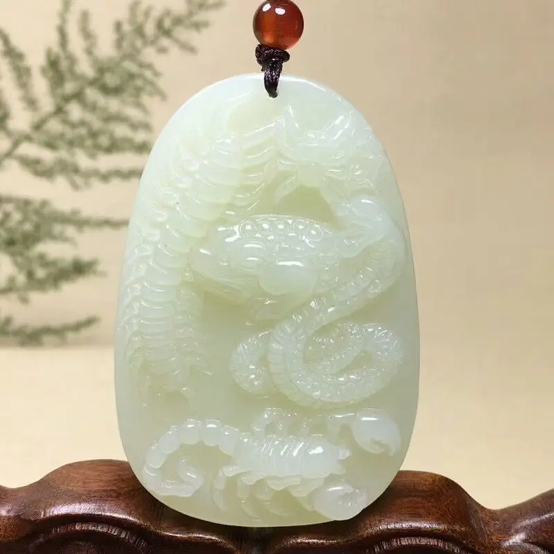 

Natural Hetian Jade White Jade Golden Scorpion Centipede Jade Fashion Pendant