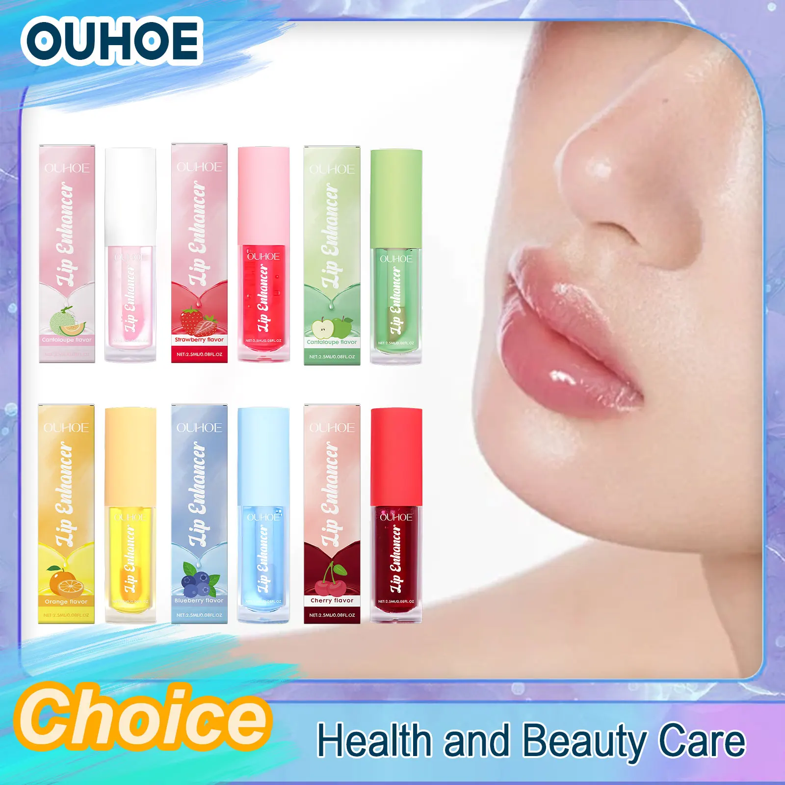 

6 Color Changing Lip Oil Fruity Scent Reduce Lip Lines Plumping Moisturizing Lasting Smooth Waterproof Hydrating Lip Tint Gloss