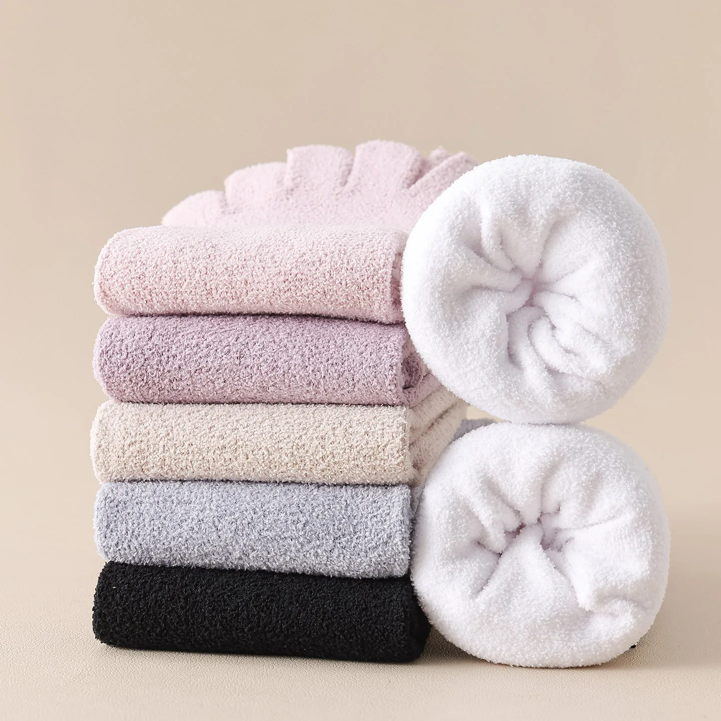 الشتاء رشاقته أفخم خمسة أصابع الجوارب للنساء مزدوجة الوجهين المخملية سبليت تو الجوارب بلون الأوسط أنبوب 5 إصبع تو الجوارب