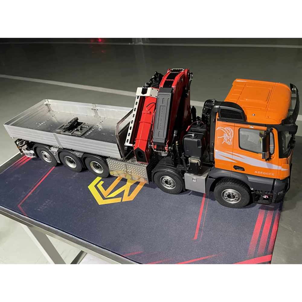 F1650 1/14 10x10 RC Hydraulic Crane Truck Metal Model Front Heavy Crane Remote Control Car Adult Toy 2023 New