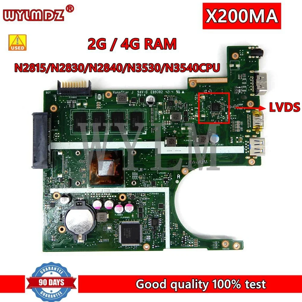 

X200MA N2815/N2830/N2840/N3530/N3540CPU 2 ГБ ОЗУ, материнская плата для ASUS F200MA F200M X200M X200MA, материнская плата для ноутбука, 100% тестирование