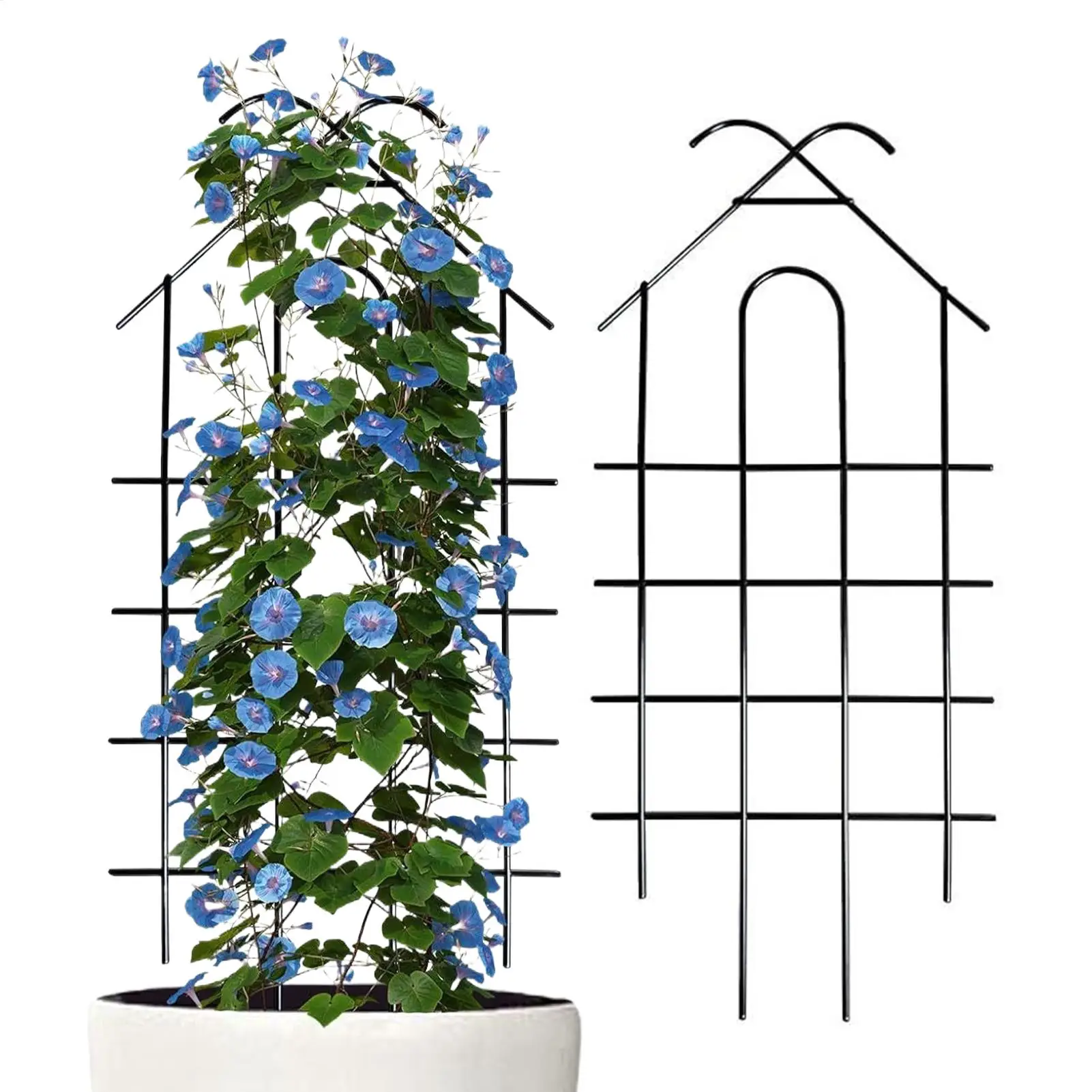 2 Stück Gartenrankgitter für Kletterpflanzen, Topfpflanzen, Gemüse, Blumen, Terrasse, Metallgitter, Gitterplatten, Stützgitter