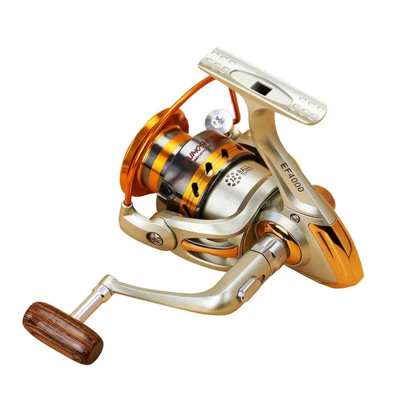 

EF1000-9000 Spinning Spinning Reel 12+1BB Full Metal Rocker Maximum Pull 4.1:1/5.2:1for Freshwater Saltwater Aluminum Alloy