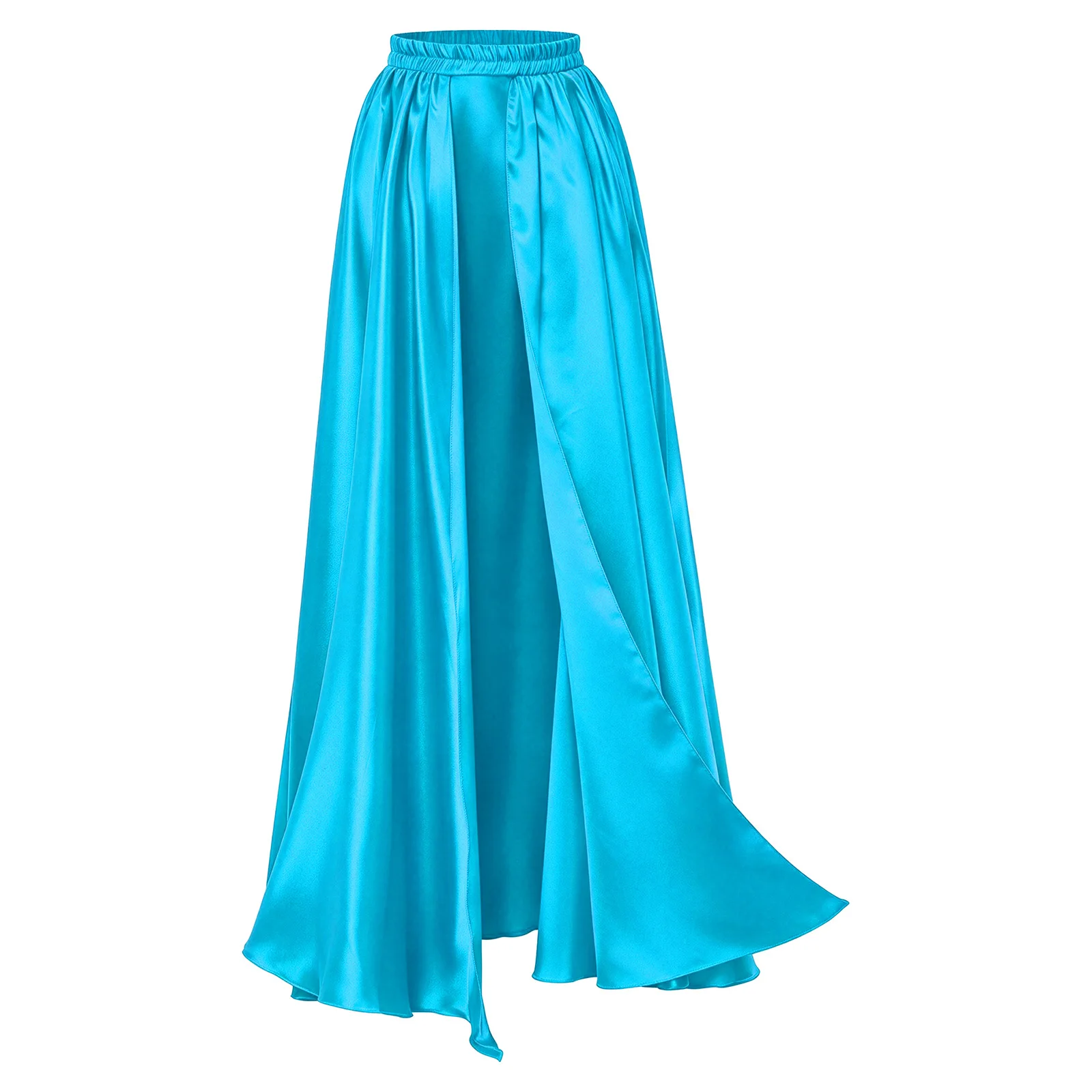 Women Belly Dance Costume Flamenco Spanish Dance Skirt Side Split Wide Flowing Hemline Maxi Skirt for Stage Ballroom Performance