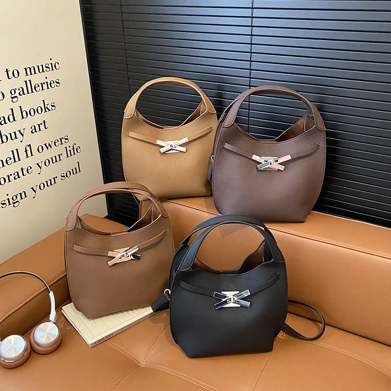 

2025 Vintage Crossbody Bag for Women Genuine Leather Large Capacity Multi-way Shoulder Purse Retro Chic Work Tote for Office