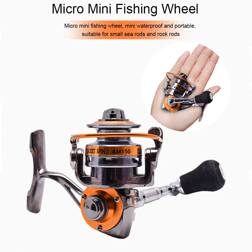 1 pc all metal fishing reel, new fishing spinning wheel, transmission ratio 5.0:1, portable mini lightweight rotating reel