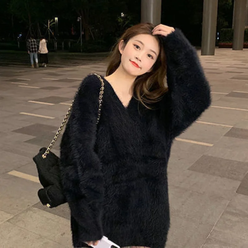 Pullovers Women Tender Loose Harajuku Chic Stylish Femme Korean Style Student Soft Elegant Aesthetic All-match Friends Casual