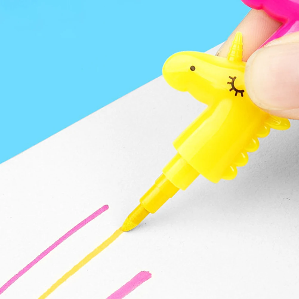 

4Pcs Buildable Crayons Stackable Animal Horse Shape Colorful Crayon Pack for Kids Creative Drawing DIY Art School