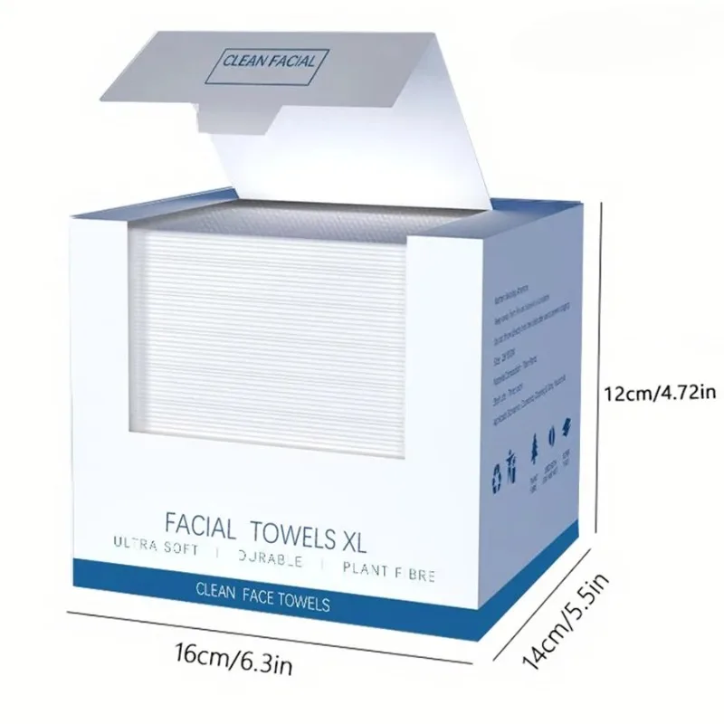 1box  26*30cm Box Disposable Facial Cleansing Towel Thickeneded Large Size Cleansing Skin Suitable for All Skin Types Unisex view 2