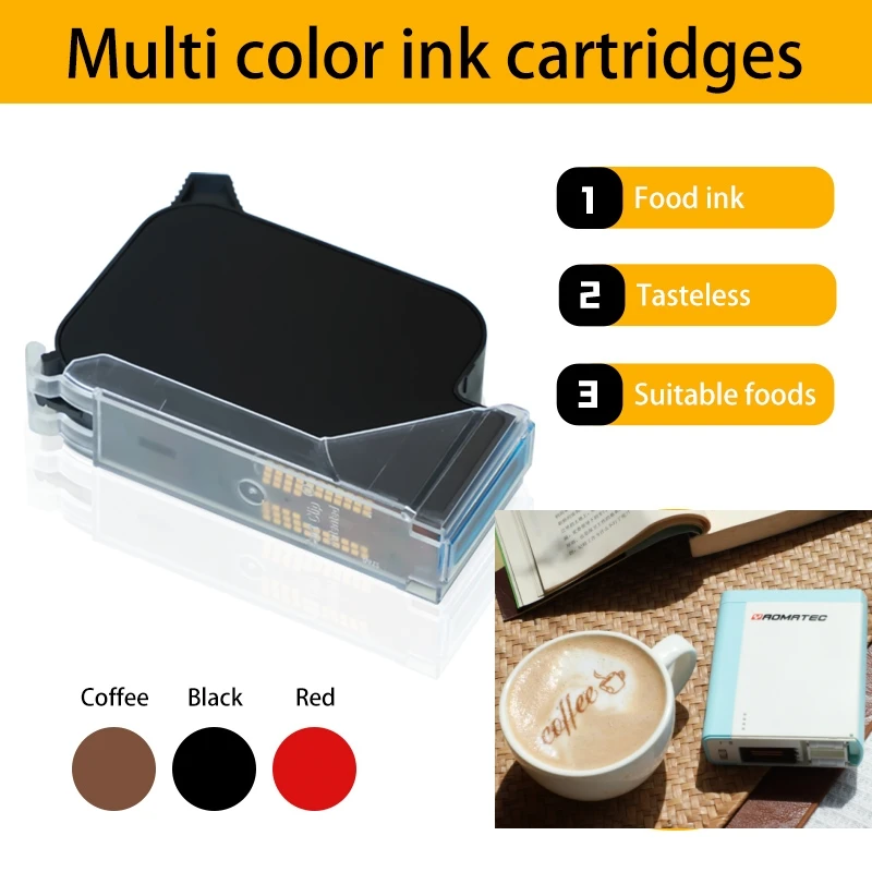 Stampante a colori Mini stampante portatile a colori mobile Inchiostro commestibile Stampa alimentare Stampa a getto d'inchiostro manuale