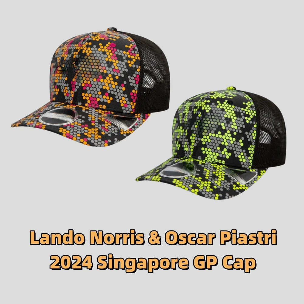 F1 2024 Singapore GP Lando Norris Cap Formula One Racing Oscar Piastri Baseball Hat