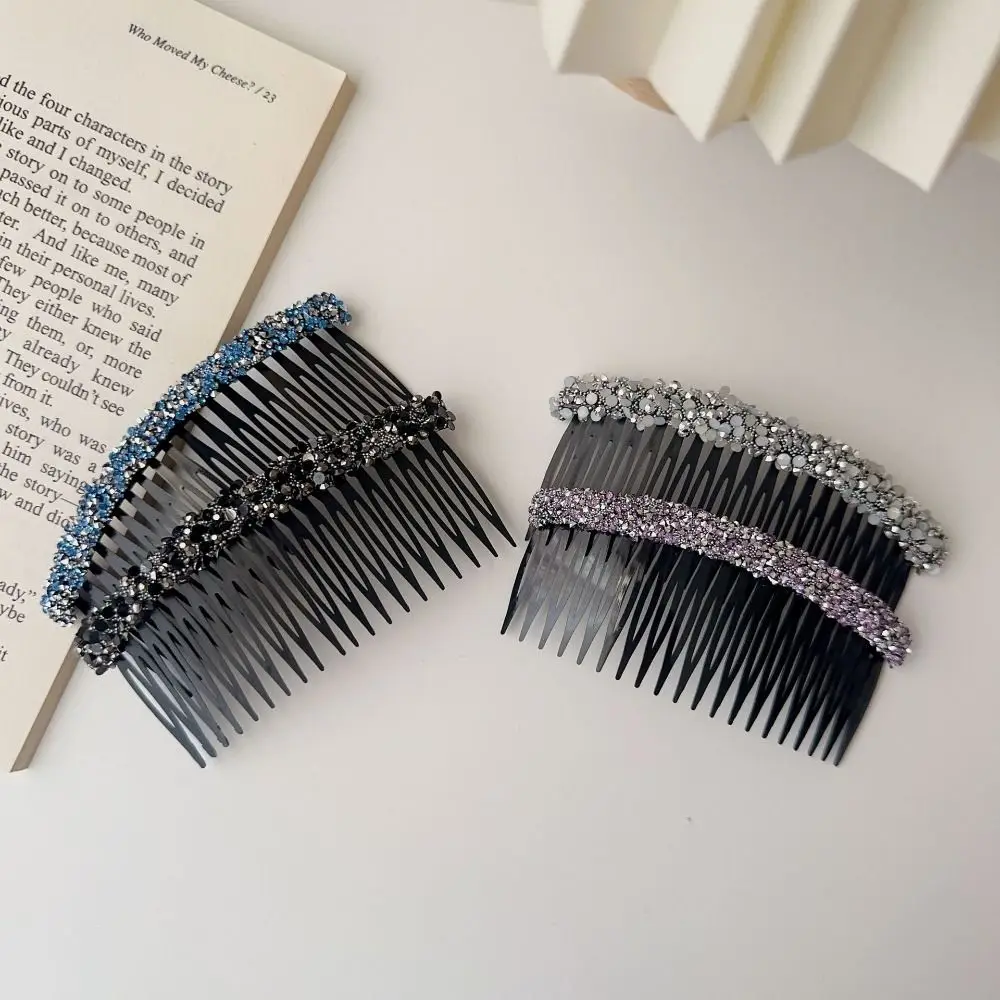 Peine de pelo en forma de U con diamantes de imitación invisibles coreanos, diadema brillante, accesorio de peinado para el cabello, tocado para la