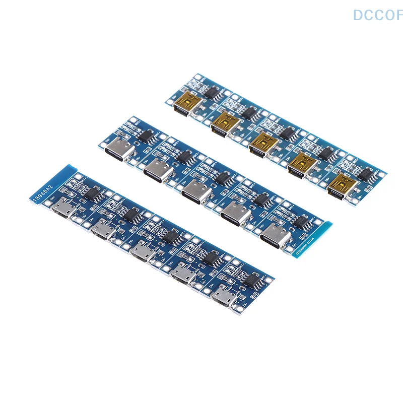 5Pcs 5V 1A TYPE-C Micro USB Lithium Battery Charging Board Charger Module With Protection Dual Functions 18650 TP4056