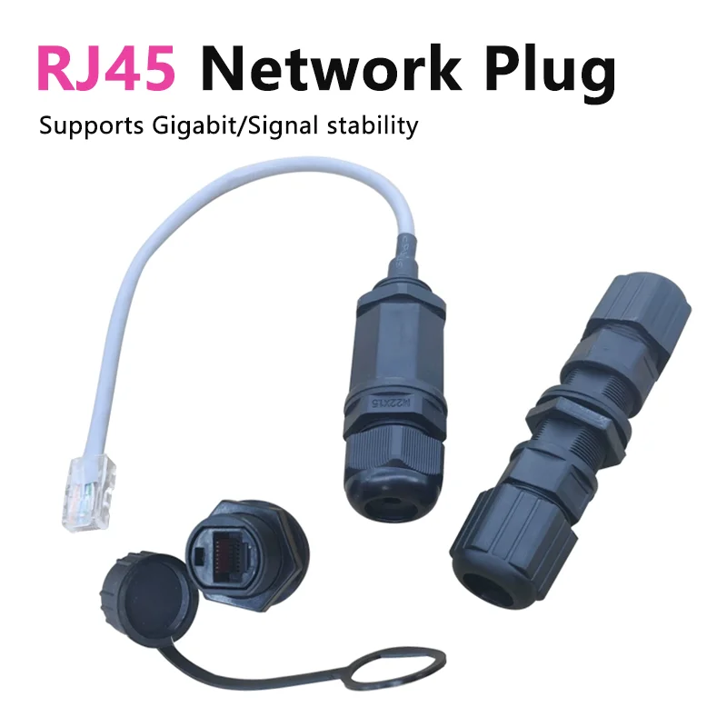 IP68 RJ45 Network Connector with Wire RJ 45 M20 M22 Waterproof Ethernet Retardant Terminal Quickly Connected Cable Connectors