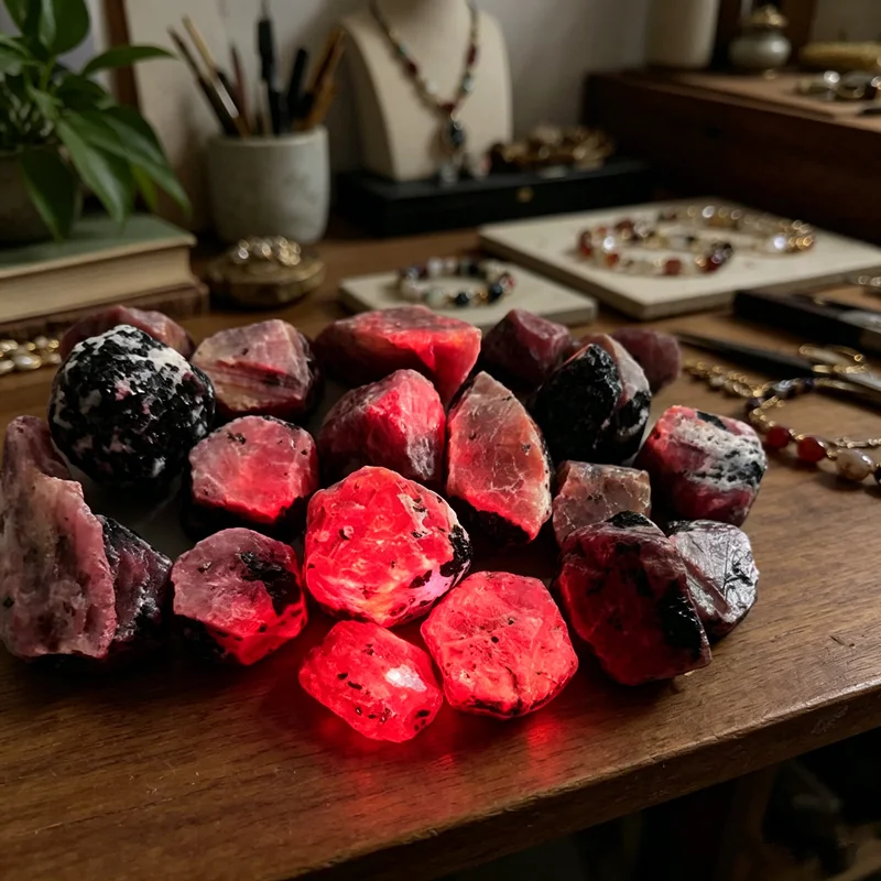 Natural Real Ruby Corundum Stones Ruby Gemstone Stones for Jewelry Irregular Ultraviolet Fluorescent Stone and Crystals Stone