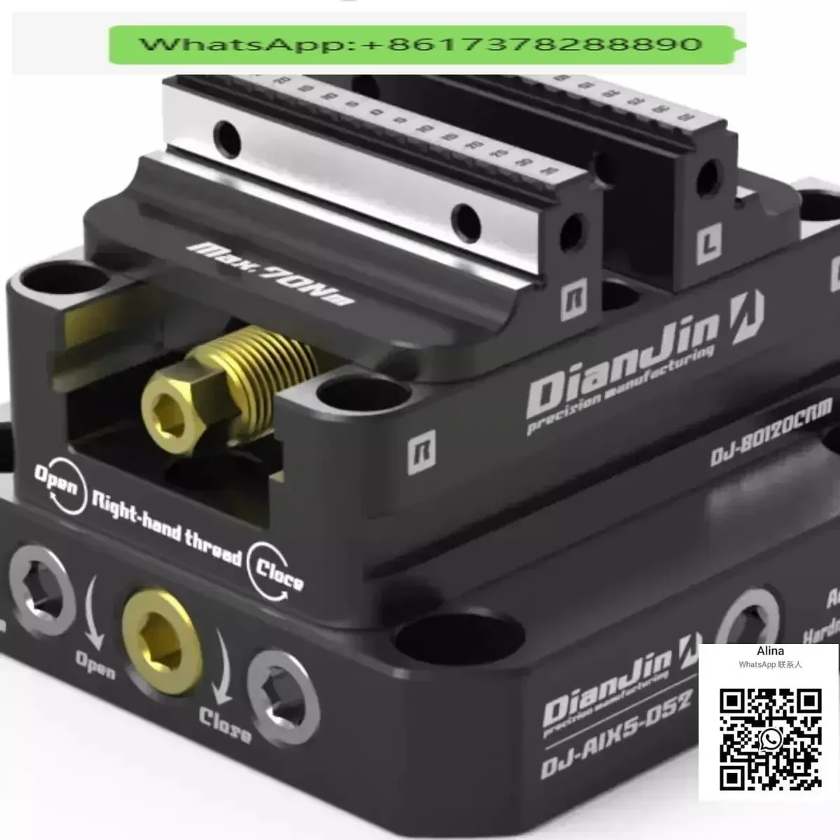 

4-5 Axis Fixture Self-centering Vise Positive Paired with Zero Point Quick Change Four Axis L-block Bridge Board DJ-6080H D52