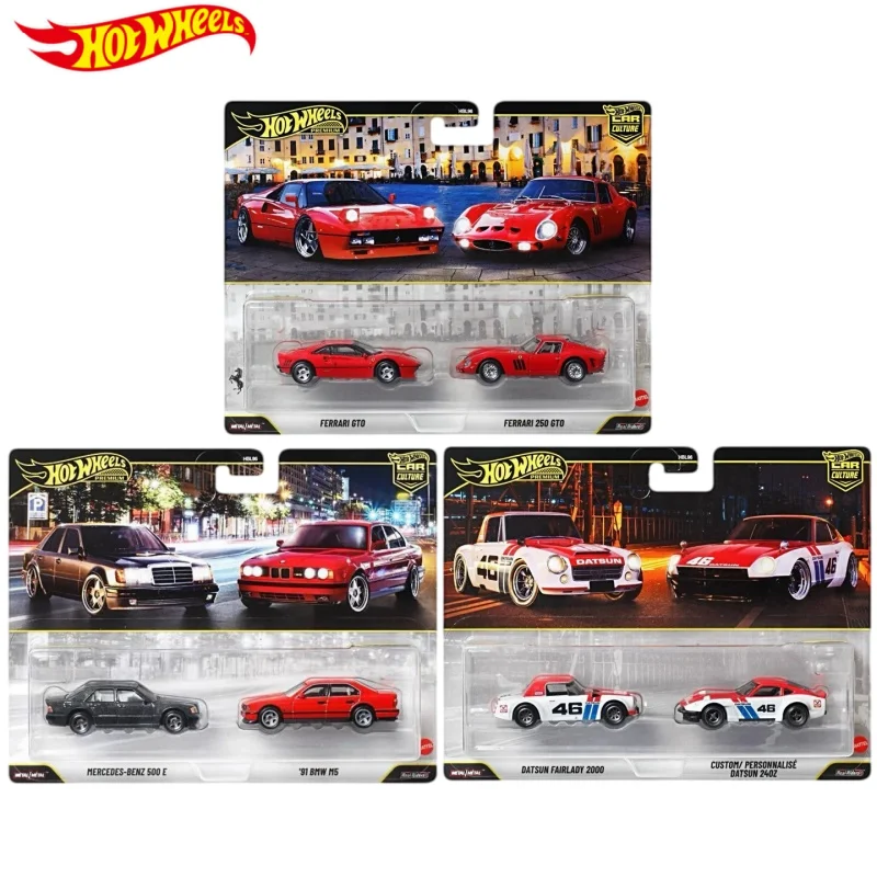 2026 New Hot Wheels Car Culture HBL96 Gold Label Ferrari GTO Mercedes Benz BMW Datsun 1/64 Die-Cast Model Cars Collectible Gifts