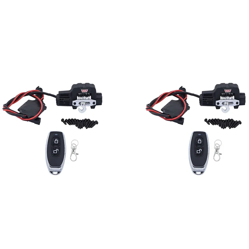 ABUM-2X RC Car Mini Winch And Remote Control For TRX4M 1/18 RC Crawler Car Upgrade Parts Accessories