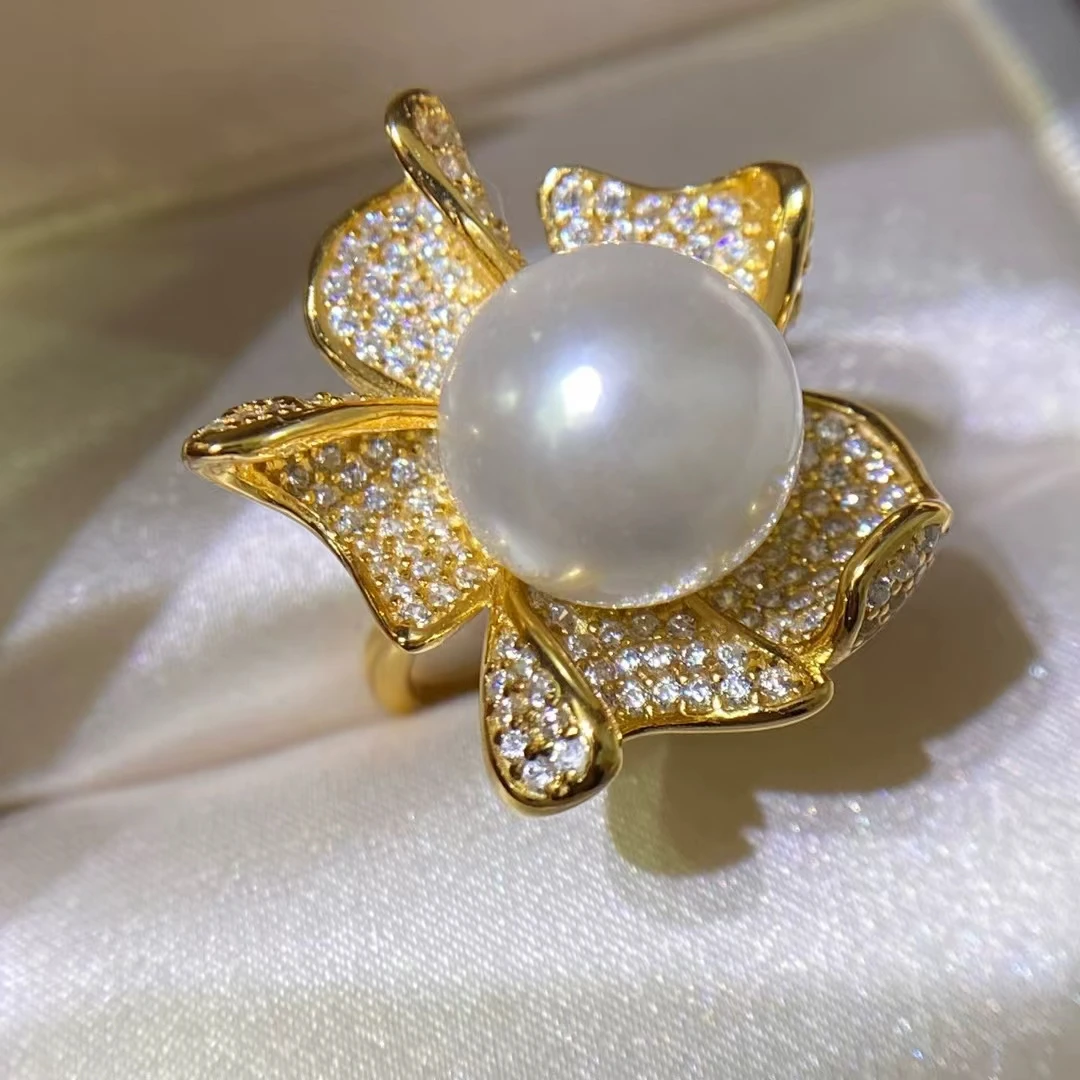 

Регулируемое кольцо из стерлингового серебра 925 пробы, фурнитура, крепления, аксессуары, детали для жемчуга 11-12 мм, 5 шт./лот