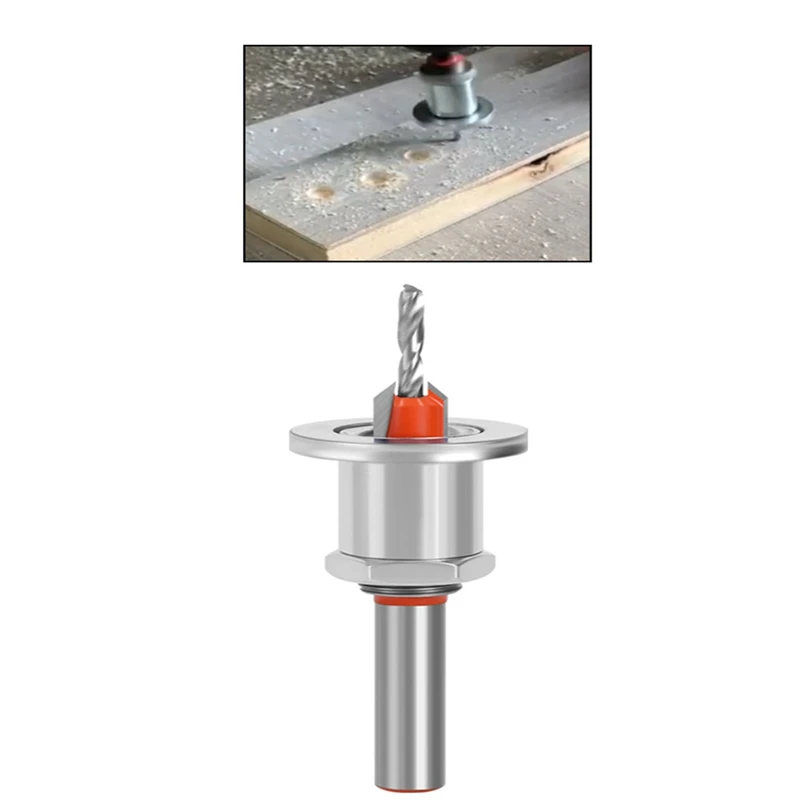 5Pc 8Mm Countersunk Drilling HSS-Shank Countersink Woodworking Router Bit Set Milling Cutter Screw Extractor Demolition