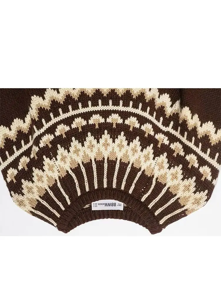 

HH женский модный зимний жаккардовый вязаный свитер с круглым вырезом и короткими рукавами, женский повседневный облегающий свитер в уличном стиле, пуловер