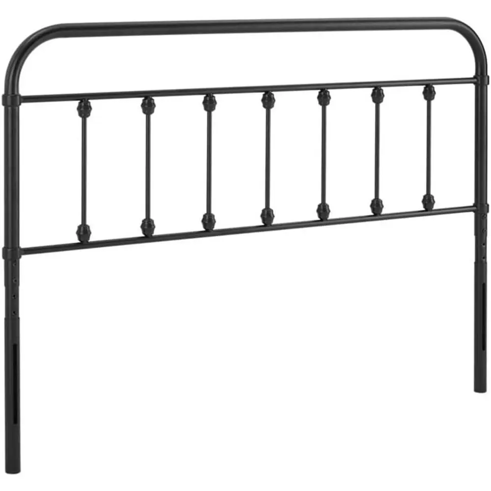 

Adjustable Height Metal Spindle Bed Frame, Powder-Coated Black, Fits Full-Size Beds, Ideal for Guest or Teen Rooms