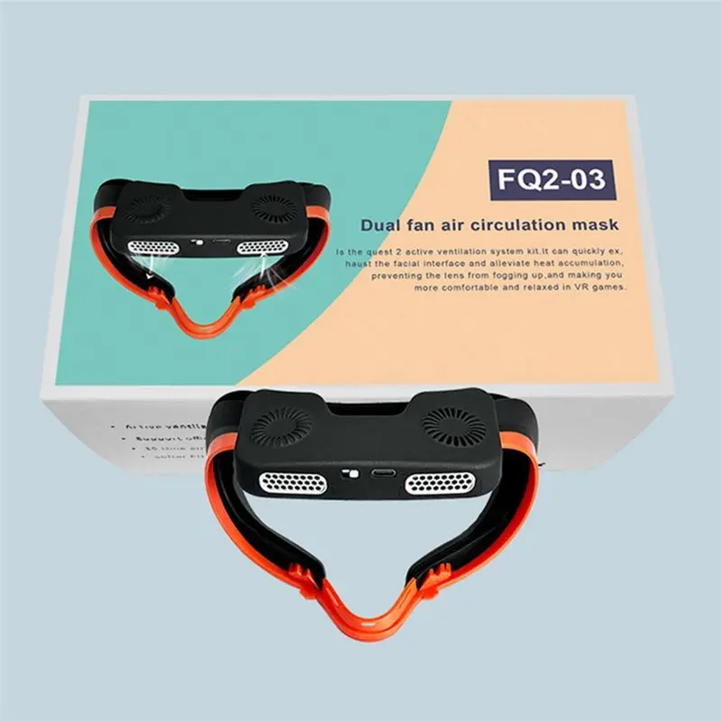 morning Air Circulation Mask with Fan for Oculus Quest 2 Dual Drive Fan 2 Gear Adjustment Porous Ventilation for VR Accessories