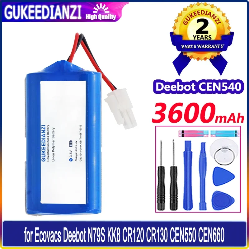 

Аккумулятор GUKEEDIANZI 3600mAh Для Ecovacs Deebot CEN550 CEN660 DL33 DL35 N79S KK8 CR120 CR130 V7 V7S Batteria