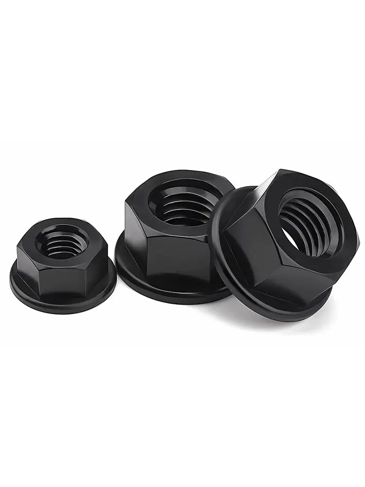 Black/White M3 M4 M5 M6 M8 M10 M12  Nylon Hexagon Flange Nut  Plastic Locking Nut for Heat/ Electricity Insulation
