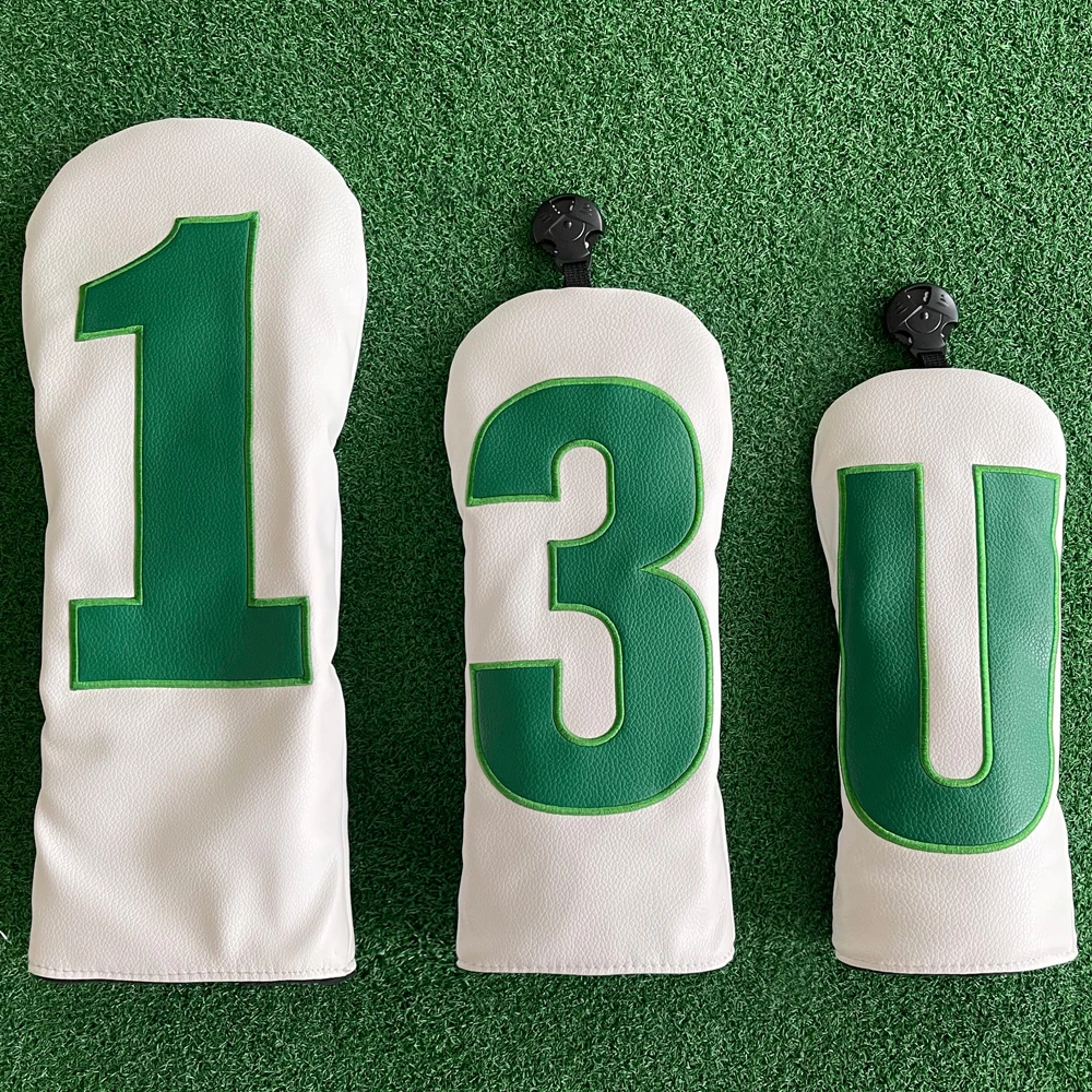 Golf Simplicity Number Embroidery Pattern Driver Head Covers Fairway Wood Head Covers Hybrid Head Covers Golf Accessories
