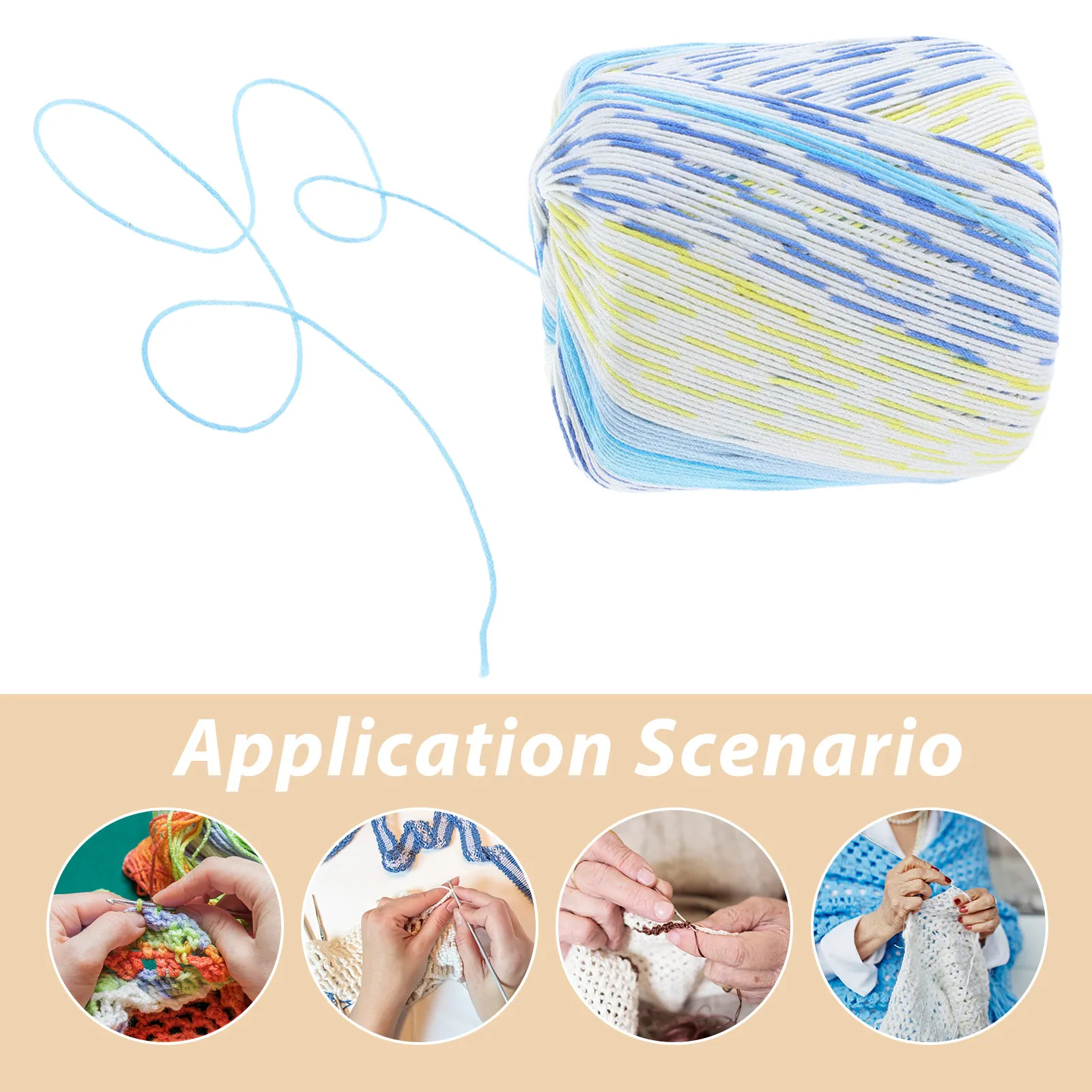 Soft Cotton Crochet Yarn 1 Roll for DIY Knitting Crochet Projects Handmade Crafts Embroidery Scarves Blankets Home Decor view 4