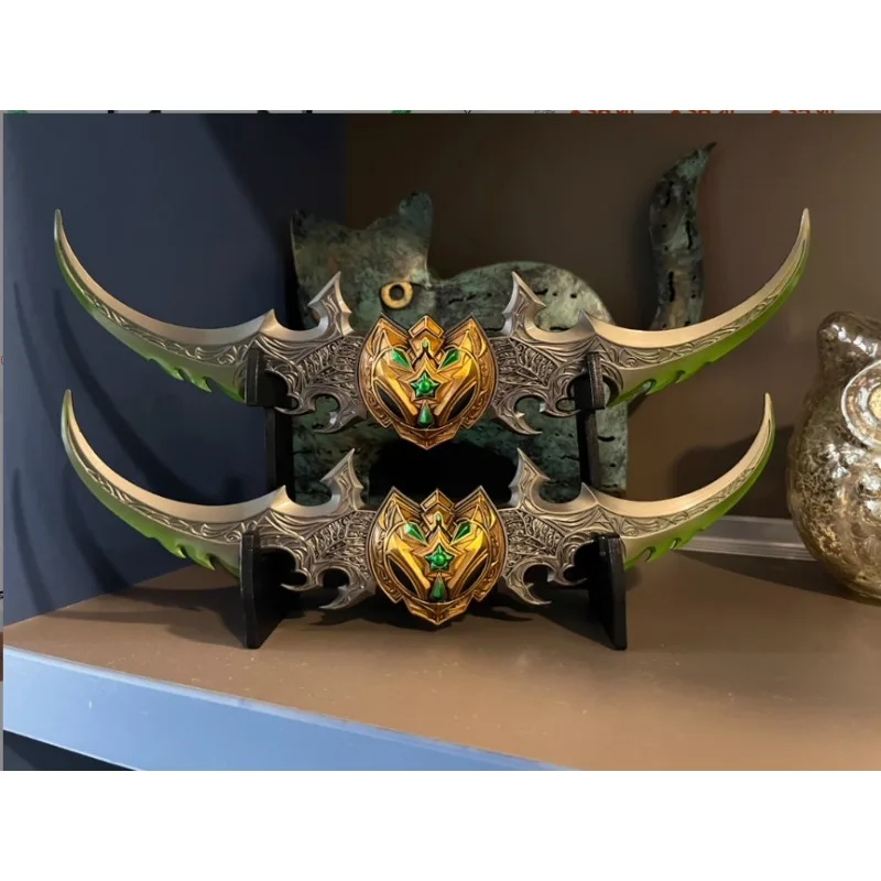 عالم علب Azzinoth Warglaives 29 سنتيمتر لعبة السيف جميع المعادن الحرفية حلية البيض سكين لعبة تحصيل طبق الاصل #1