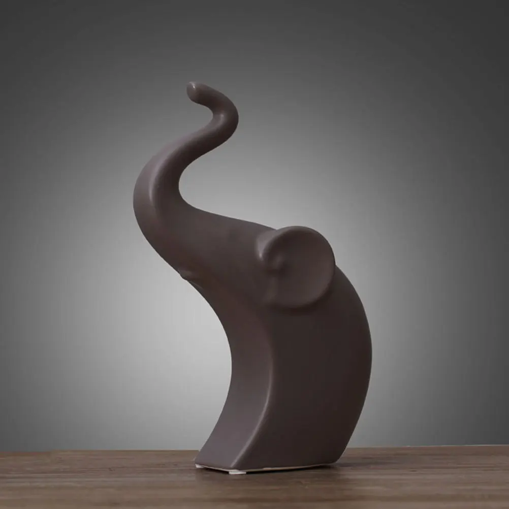 

2 Pcs Elephant Ornament Ceramic Couple Home Decor Decoration Craft Table Statues