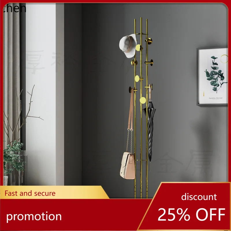 

HXL Light Luxury High-end Stainless Steel Titanium Gold Coat Rack Bedroom Clothes Display Rack