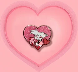 Hazbin Hotel Angeldust & Fat Nuggets Love Enamel Pin