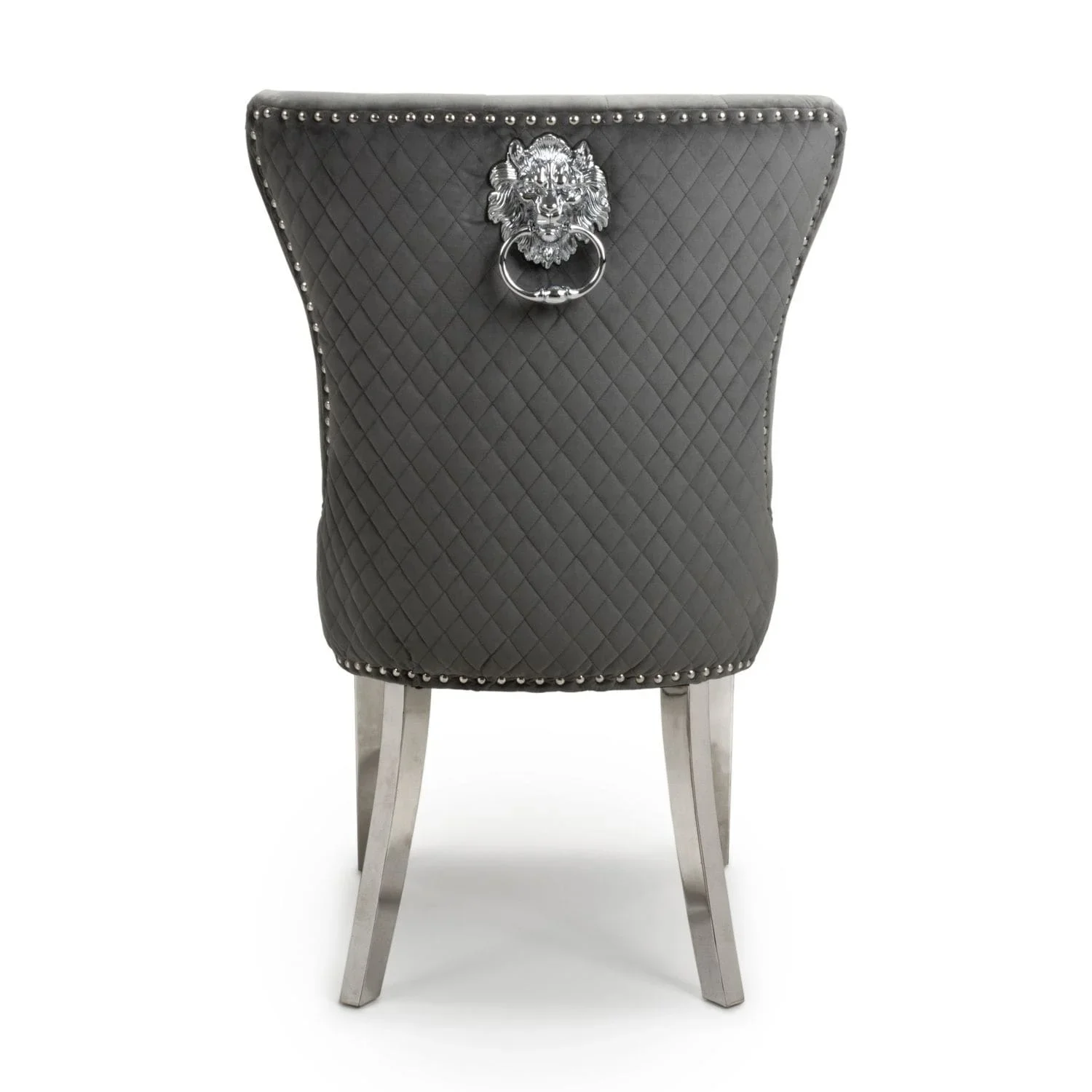 Hot Sales Rivet Design Stainless Steel Restaurant Chair Grey Velvet Dining Chair For Home Hotel Restaurant