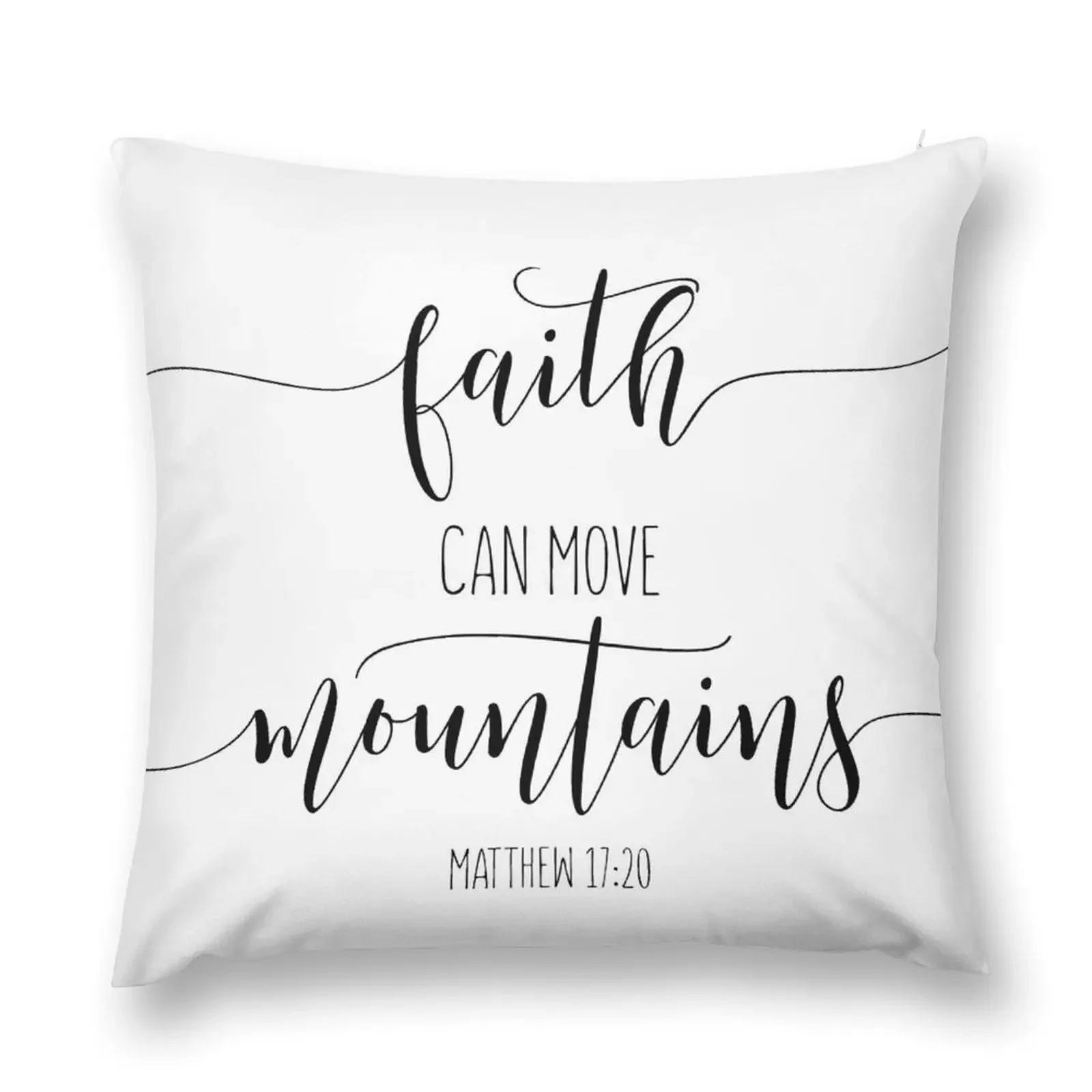 Faith Can Move Mountains, Matthew 17:20. Bible Verse, Inspirational Quote, Christian Gift Throw Pillow