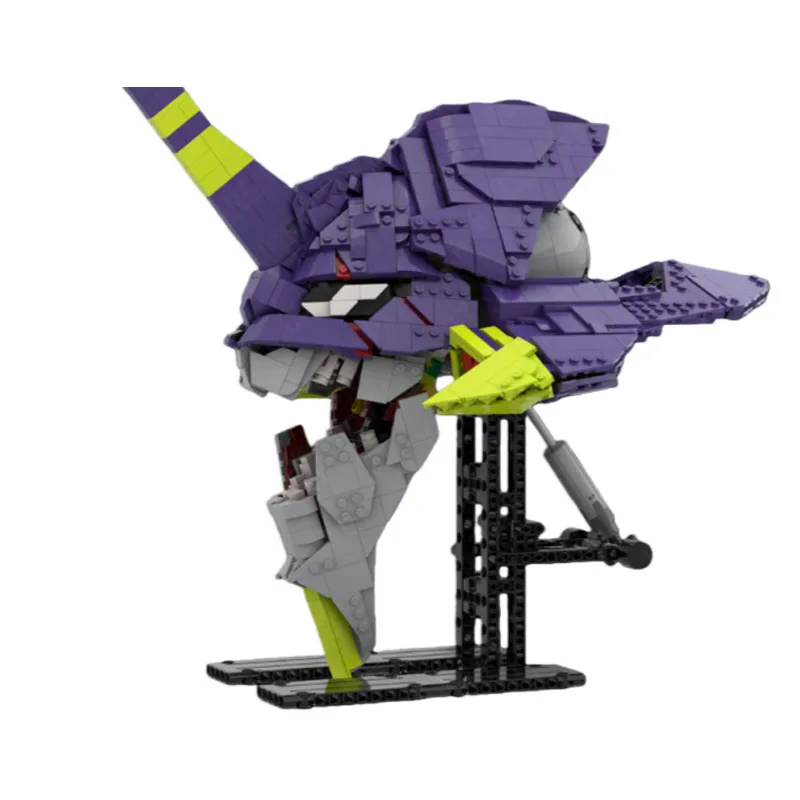 

Новый популярный набор для сборки MOC-240114: Декоративные фигурки, аксессуары, строительные блоки, 1671 деталь, модель головы ЭВА-01, кирпичик-конструктор