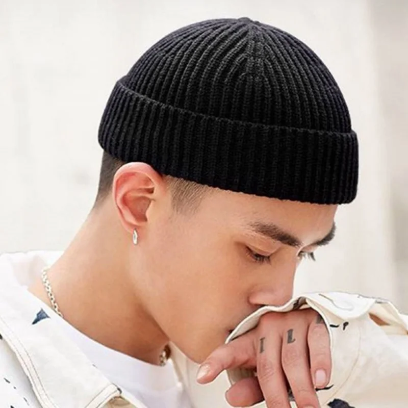 2024 New  Hat Men\'s Winter Solid Color All-match Watermelon Hip Hop Hot Selling Knit Hat Wool Hat Over Hats