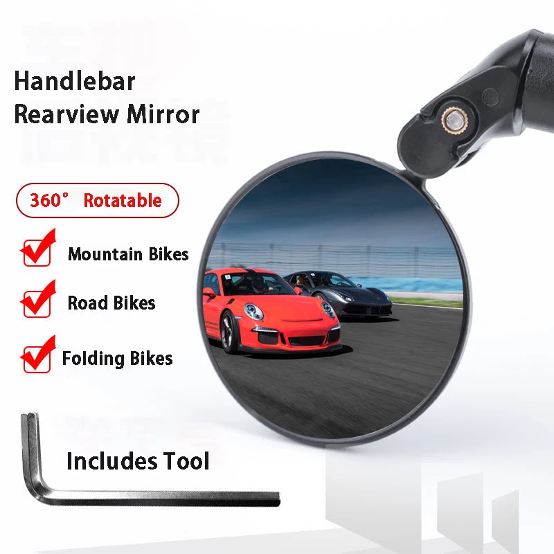 

Bike Safety Mirror Foldable Convex Round Design Wide Angle View for Mountain Road Bicycle Cycling Bycicle Accessories