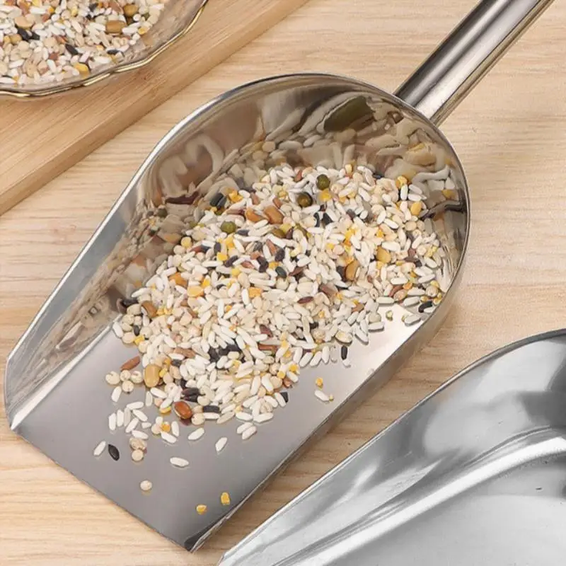 Stainless Steel Ice Shovel Multifunctional Food Measuring Spoons Grain Coffee Beans Flour Shovel Bar Kitchen Accessories