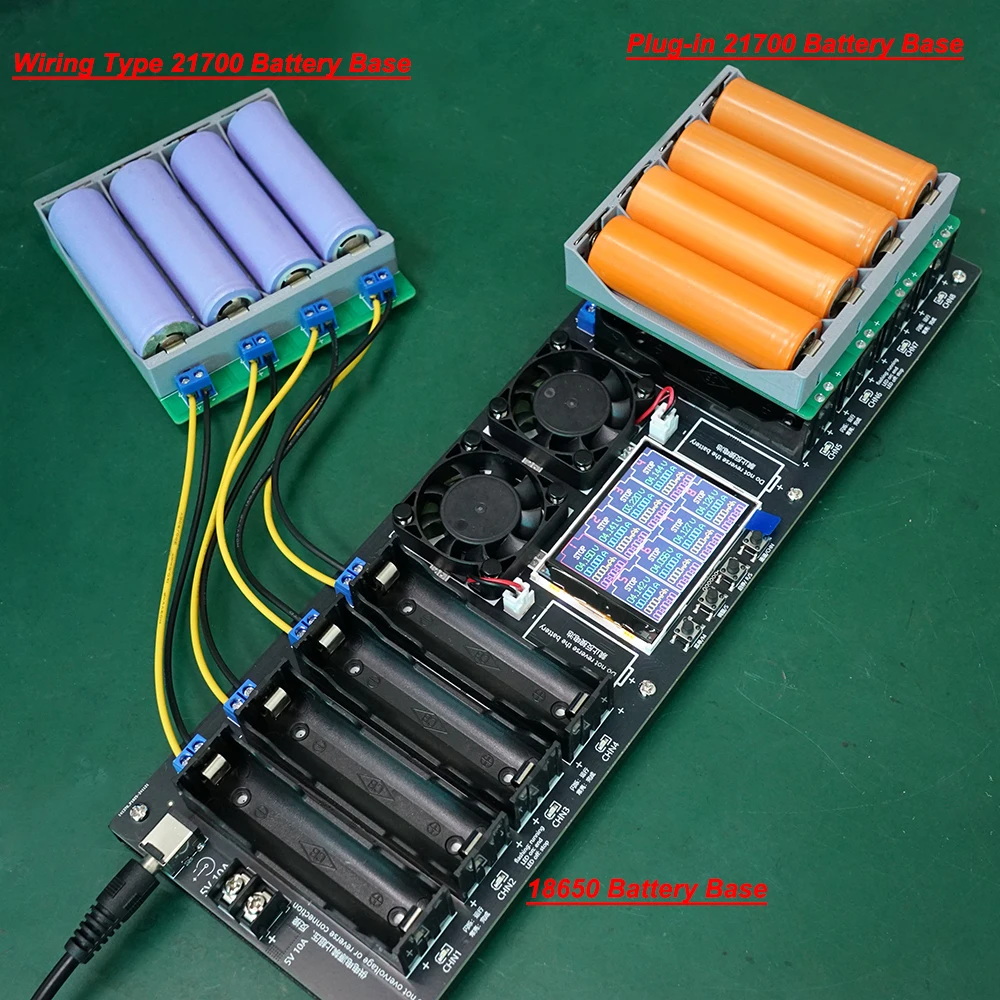 Kit de Base de batería DIY 21700 para 8 canales 18650 capacidad de batería módulo probador de resistencia interna cableado/enchufe Accesorios de reparación