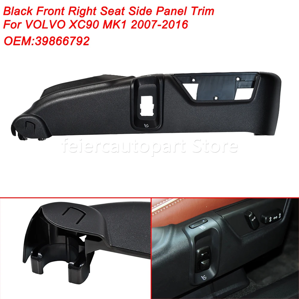 

Front Right Seat Side Panel Trim Button Cover Plastic Black For VOLVO XC90 MK1 2007-2016 39866792 Ventilation Button Cover