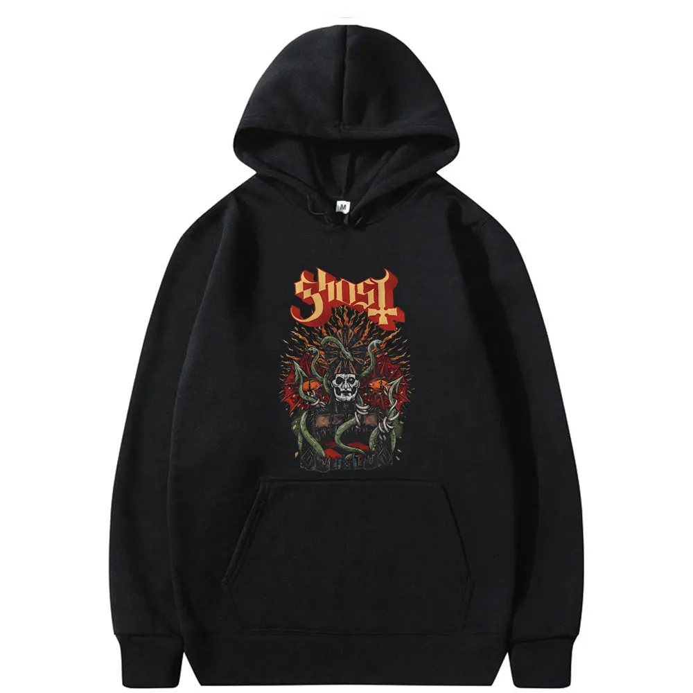 Rock Ghost Band Hoodie Serpent Print Pullover Men Vintage Gothic Rock Metal Music Hoodie Male Fashion Trend Oversized Tracksuit