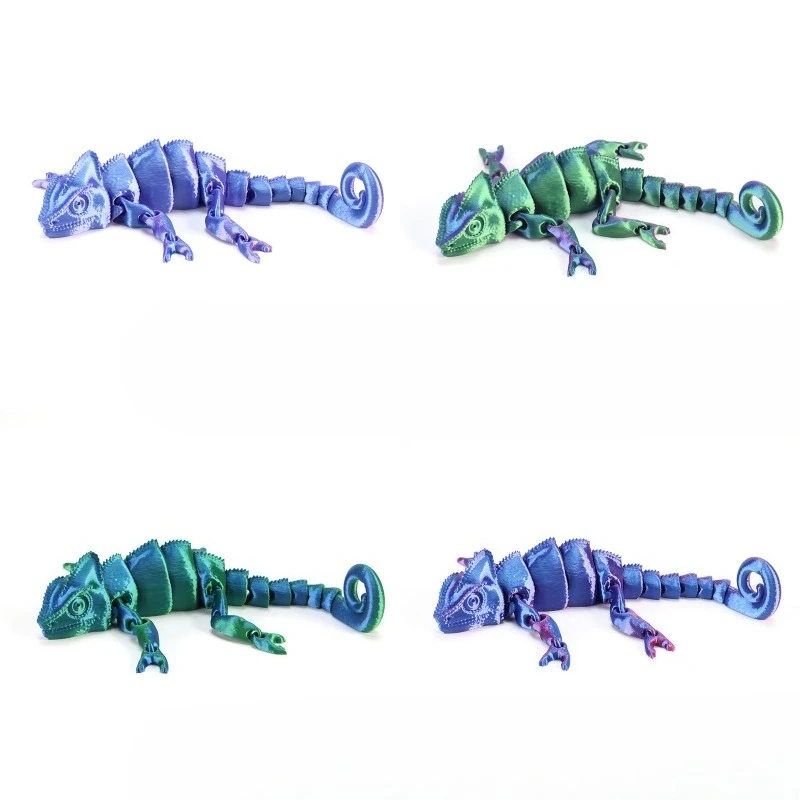 ใหม่ตลก 3D พิมพ์ Lizard Joint Movable จําลองสัตว์น่ารักของเล่นเด็กของเล่นเดสก์ท็อปเครื่องประดับตกแต่งของขวัญ